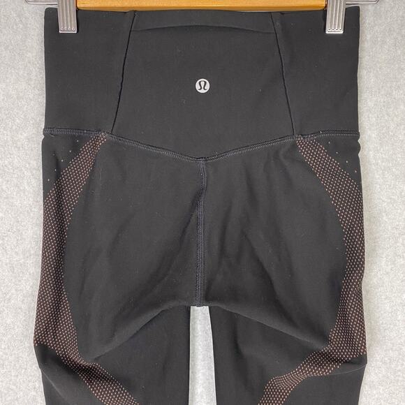 Lululemon Womens 4 Mapped Out High Rise Tight in Black/Ancient Copper - Picture 6 of 7